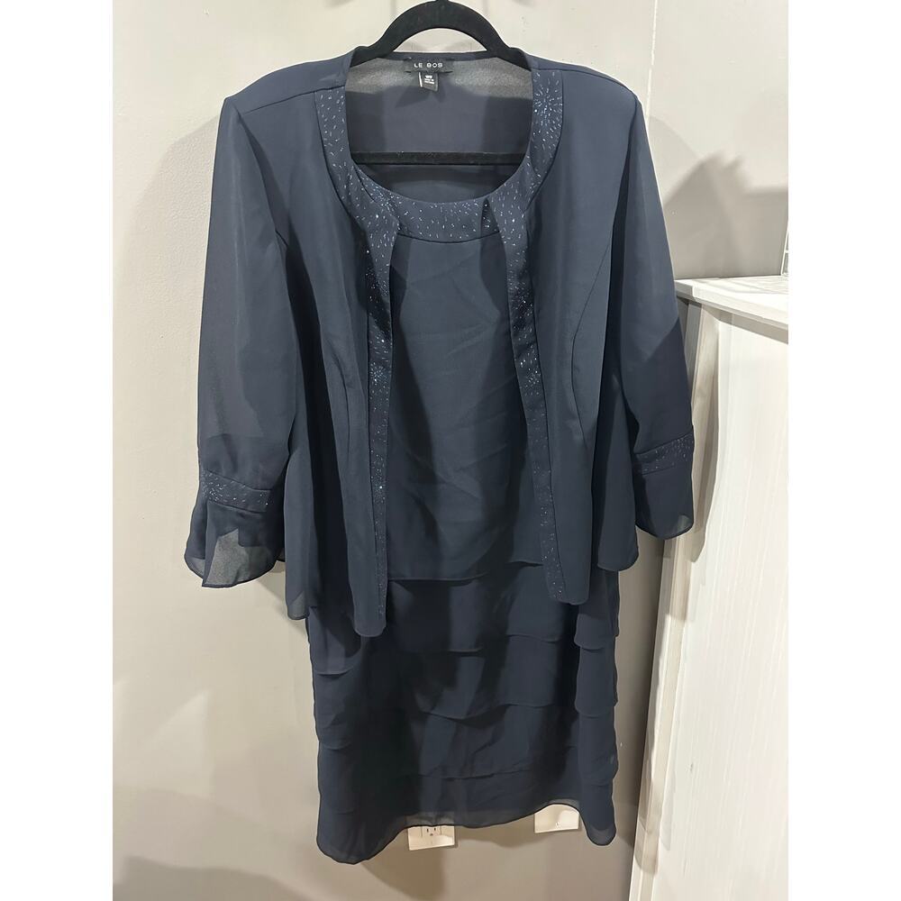 18W LE BOS Blue formal dress with over jacket